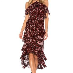 Alice + Olivia Annabeth Ruffled Heart Print Dress
